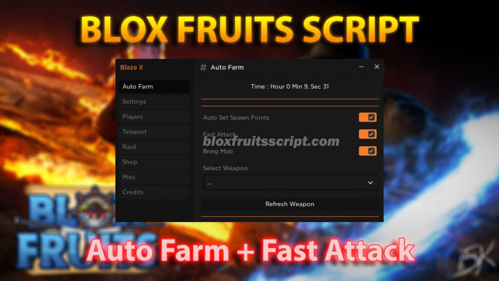 Blox Fruits Script BlazeX Hub main banner.